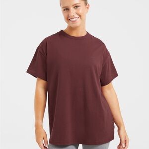 AYBL Athletics Oversized Graphic T-Shirt Burgundy— Size Large